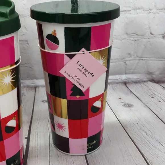 kate spade travel tumbler with straw ONLY JOY - Picture 1 of 8
